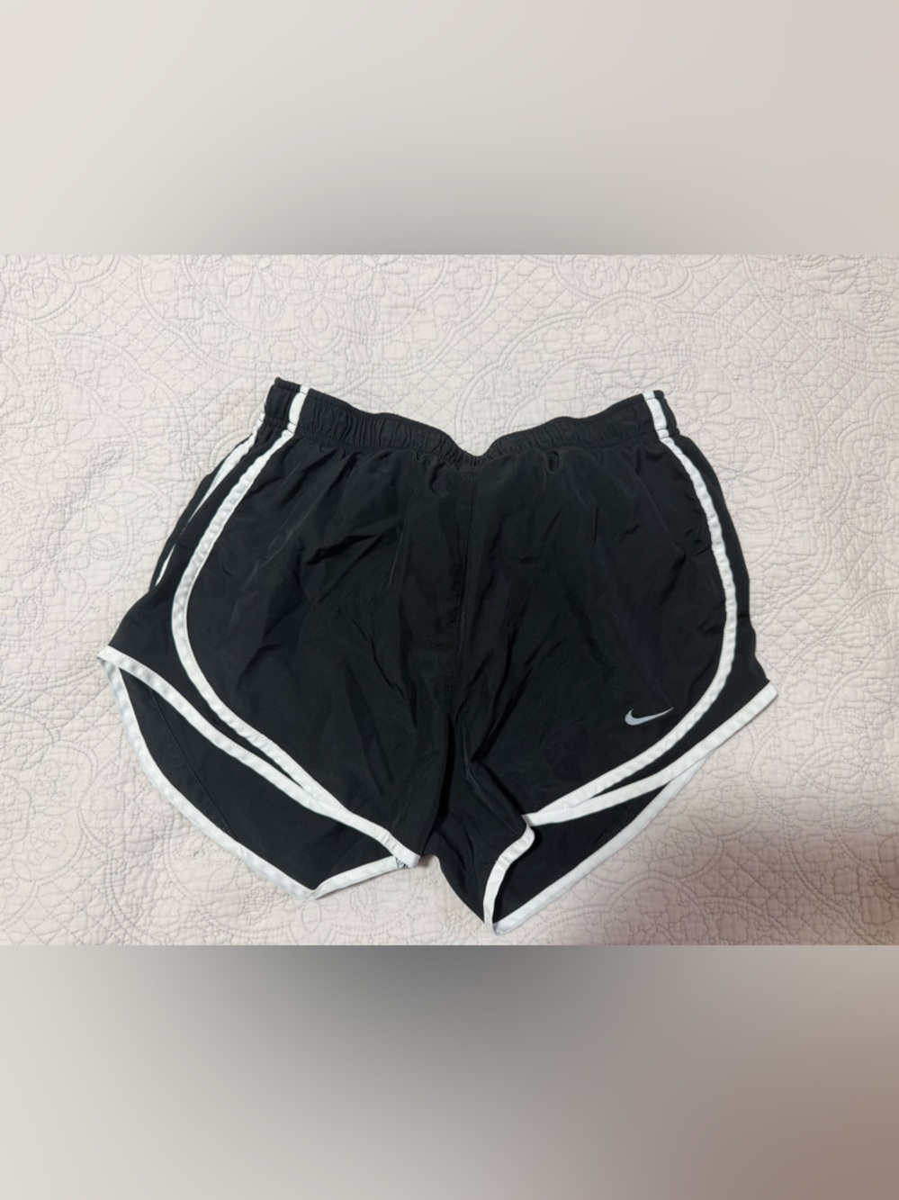 Nike Women's Black Athletic Running Shorts with White Piping